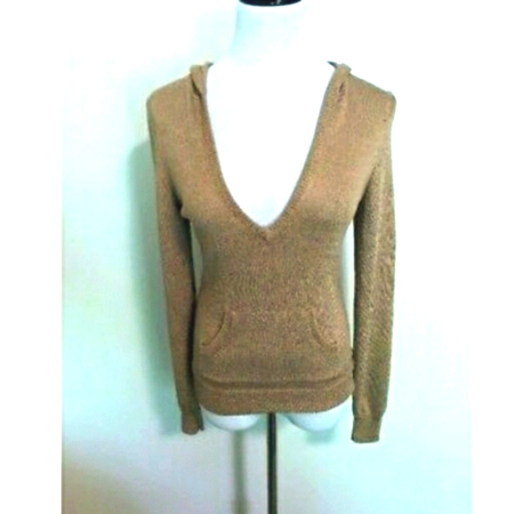 Trina Turk deep V hooded sweater M